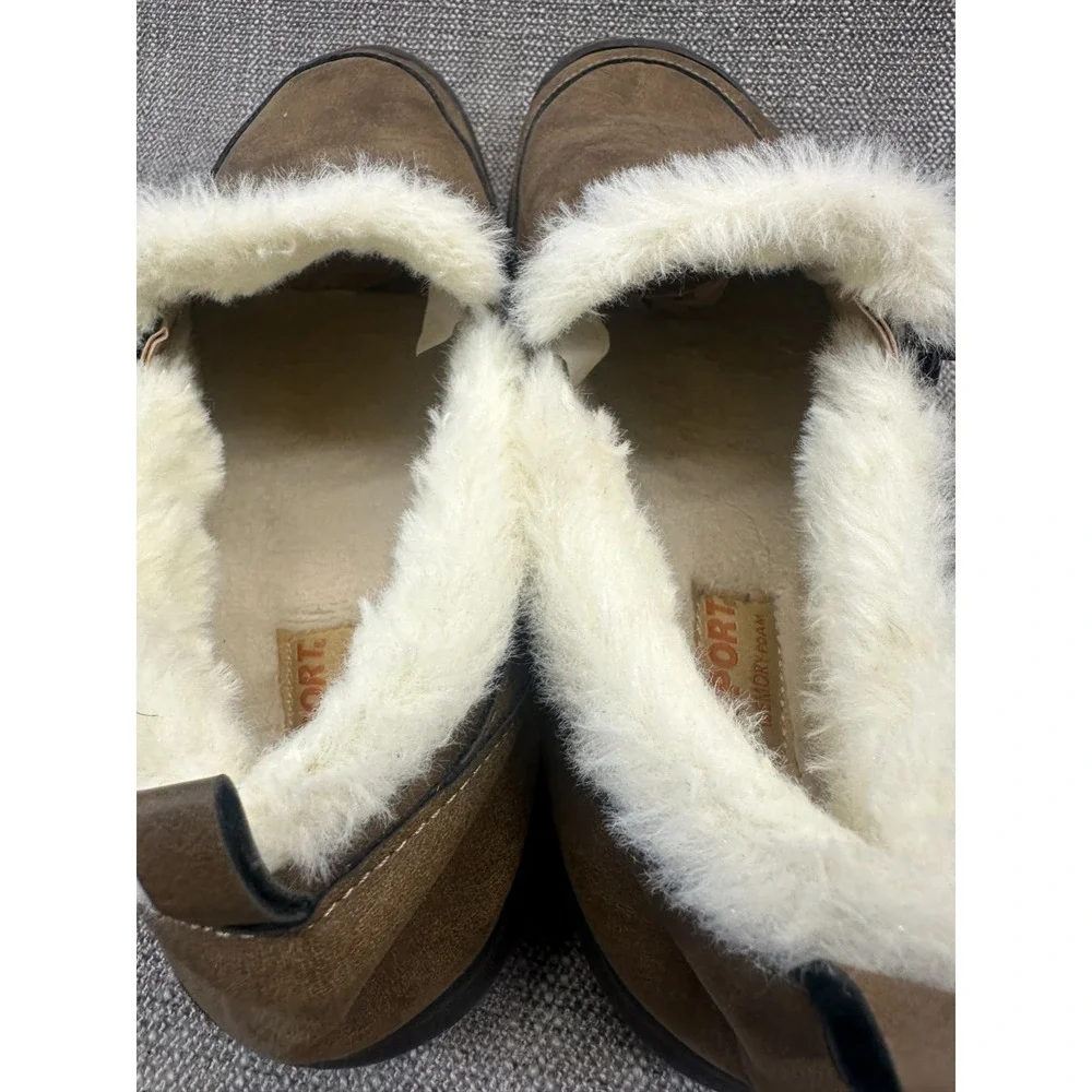 Jsport Elenor S1ELR34 Womens 10 M Brown Suede Faux Fur Side Zip Winter Snow Boot